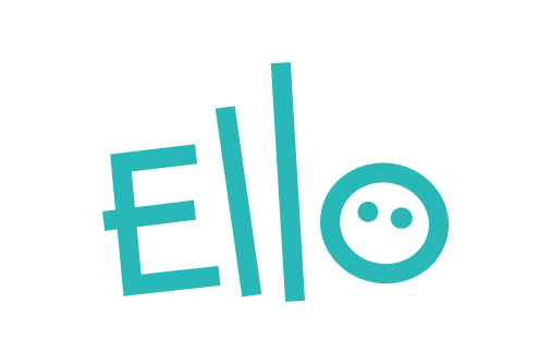 Ello wordmark with two dots insite the o
