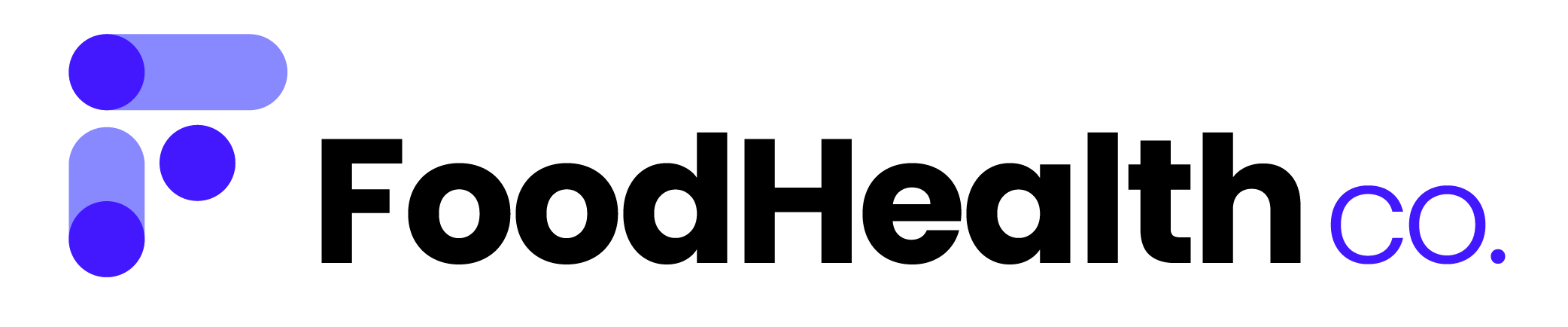Visual icon F, followed by Foodhealth co. wordmark