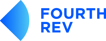 FourthRev wordmark with gradient fan to the left